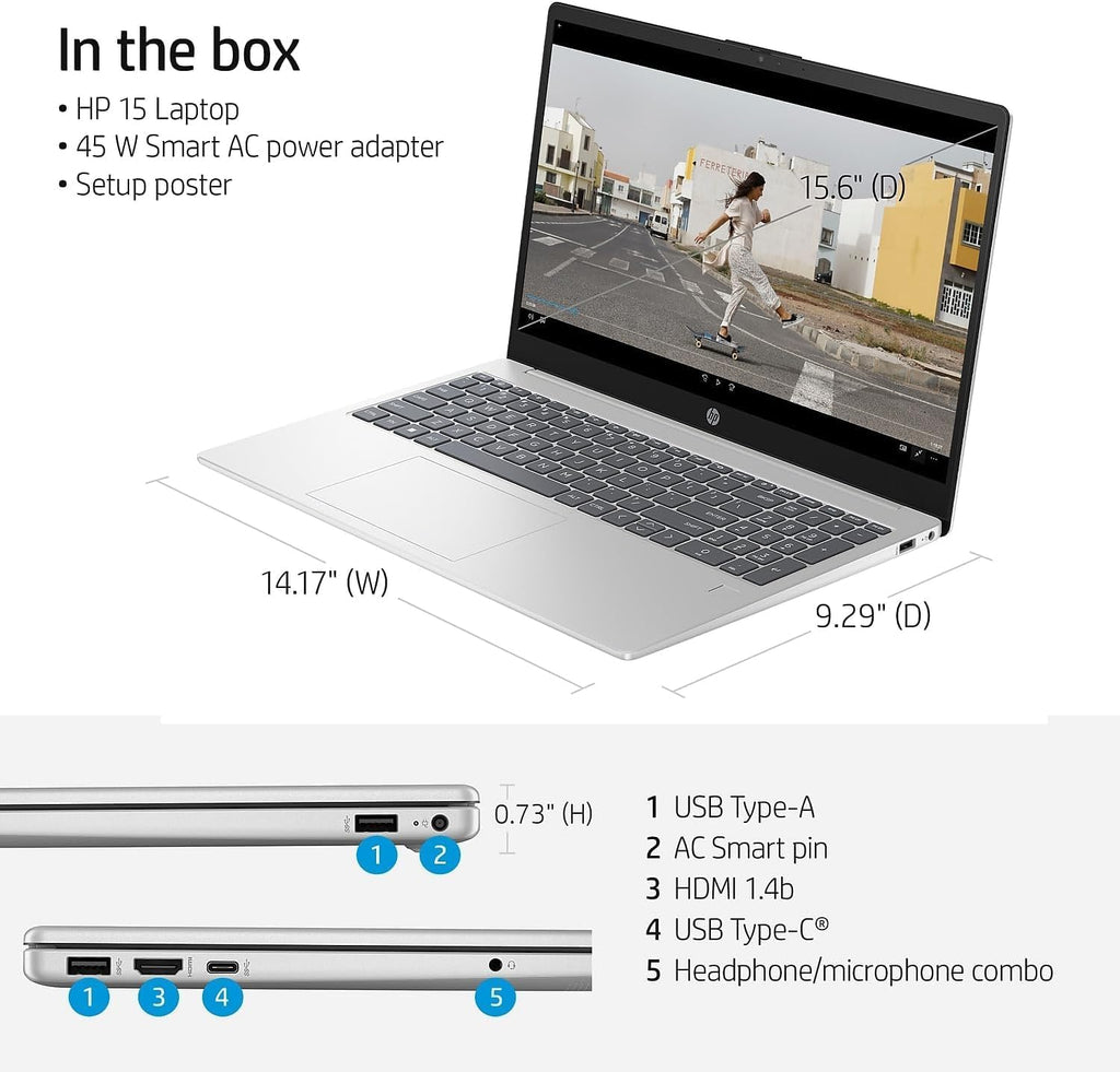 HP 15.6 Inch Touchscreen Laptop | 12th Gen Intel Core i5, 10-Core Processor (Upto 4.4GHz) | 64GB RAM, 2TB SSD | Windows 11 | Natural Silver | Fast Charge | WiFi 6 | Office 365 for The Web