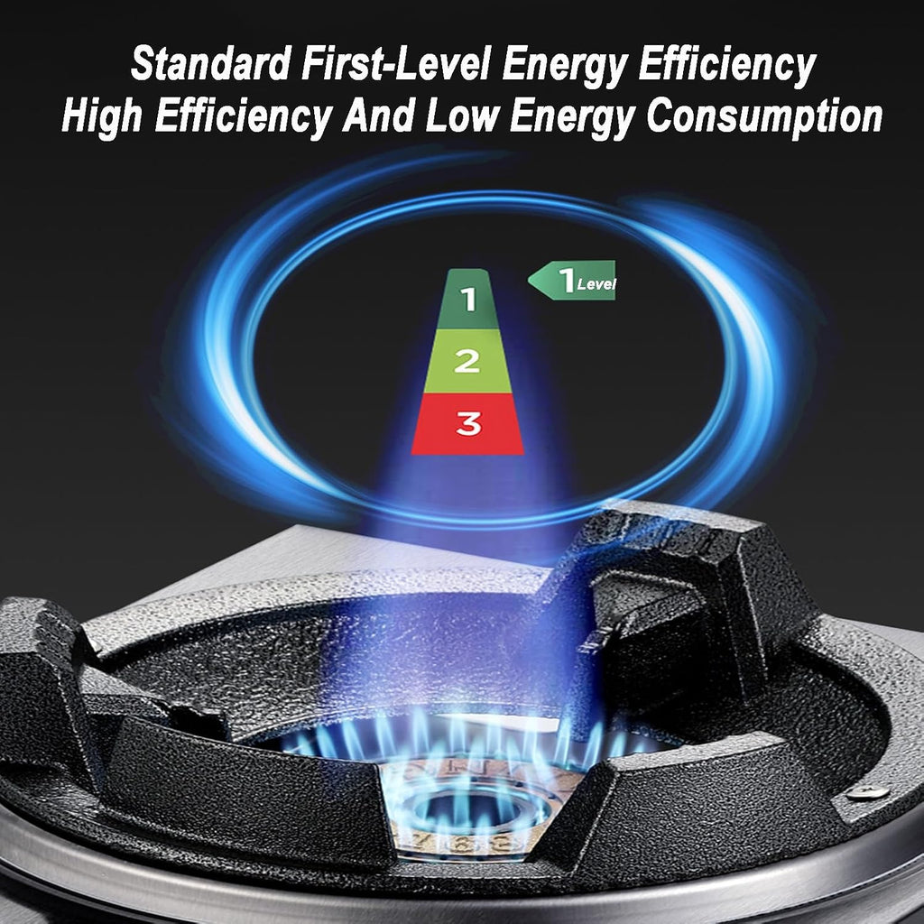 Gas Stove 1 Burner,40KW Stainless Steel Fierce Fire Stove Single Stove,Household Desktop Liquefied Gas Stove,Multi-Speed Adjustable,for Home Kitchen(Style 2)