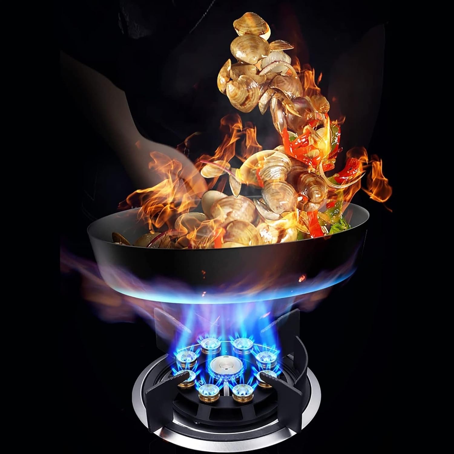 Gas Stove 33CM, 1 Burner Gas Stove, NG/LPG Convertible Gas Stove Cooktop, Black Tempered Glass Top Cooking With Flameout Protection, Suitable For Home Kitchen (Color : A, Size : NG)