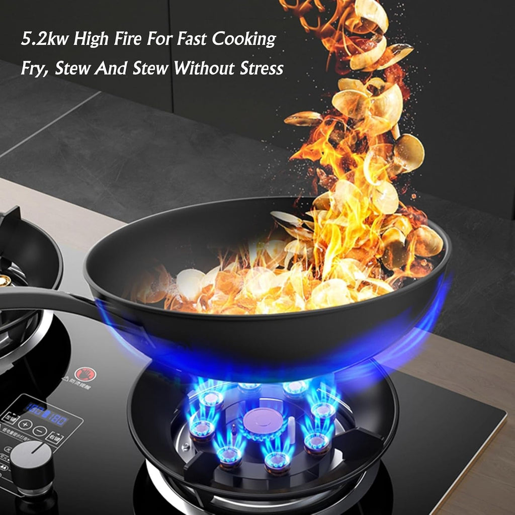 Propane Stove,2 Burners Portable Propane Stove,tempered Glass Gas Cooktop,Maximum 17742.4BTU Great for Family Restaurants and Food Trucks (Color : NG)