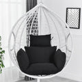 HUHJYUGE Egg Chair Cushion Only, Outdoor Hanging Swing Chair Seat Cushion Replacement, Thicken Waterproof Washable Hammock Chair Cushion with Headrest and Armrests, for Garden