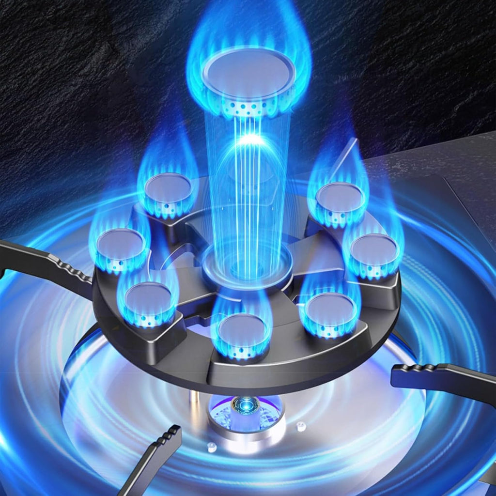 Portable Gas Stove 1 Burner,5.2KW 9-Cavity High-fire Frying Pan,Accidental Flameout Protection Device,LPG/Natural Gas Kit(NG)