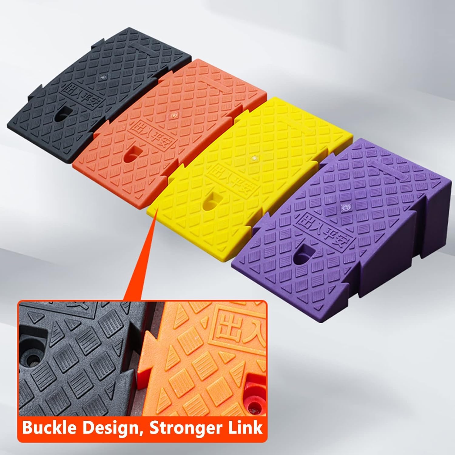 Portable Doorway Ramp Threshold Ramp Plastic 6/7 in Rise, Outdoor Front Door Entry Ramps for Elderly Toddlers Pets, Sturdy Wheelchair Ramp Curb Slope, Load 2 Ton(Color:Yellow,Size:25x45x19(9.8x17.7x7.