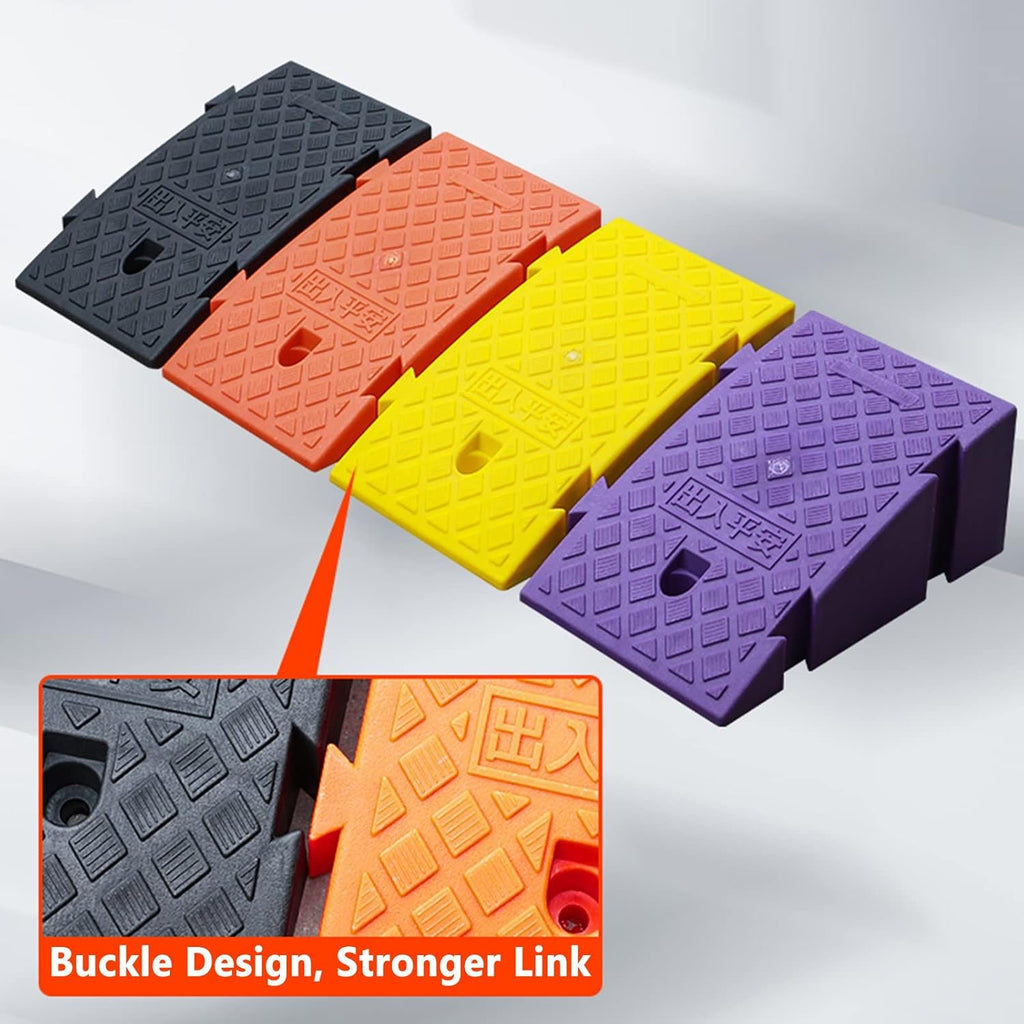 Portable Doorway Ramp Threshold Ramp Plastic 6/7 in Rise, Outdoor Front Door Entry Ramps for Elderly Toddlers Pets, Sturdy Wheelchair Ramp Curb Slope, Load 2 Ton(Color:Purple,Size:25x45x19(9.8x17.7x7.