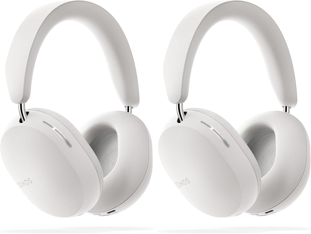 Sonos Ace | Noise Cancelling Wireless Over-Ear Headphones with Bluetooth, 30-Hour Battery Life, Spatial Audio, Dolby Atmos, Dynamic Head Tracking - White (Pack of 2)