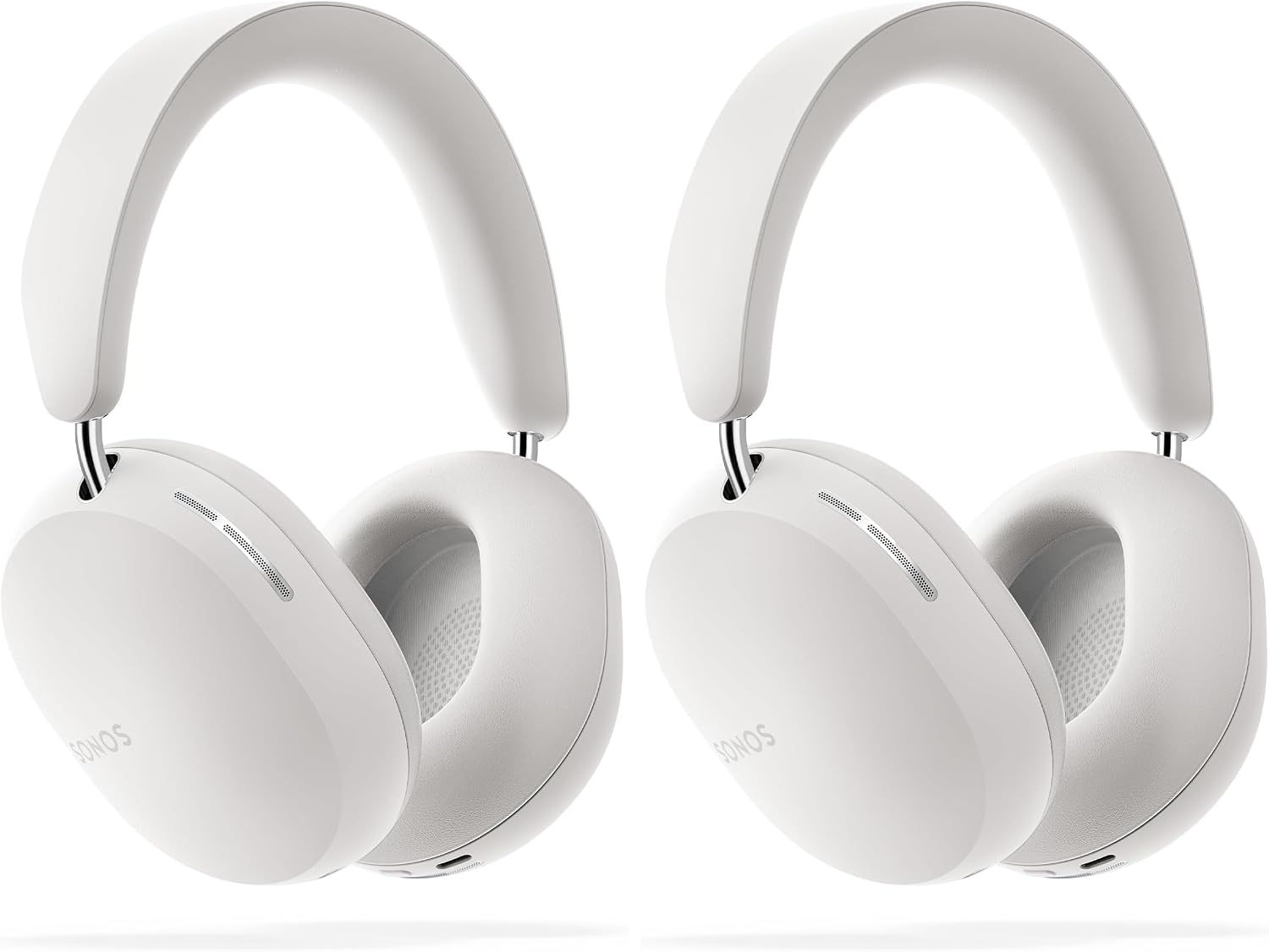 Sonos Ace | Noise Cancelling Wireless Over-Ear Headphones with Bluetooth, 30-Hour Battery Life, Spatial Audio, Dolby Atmos, Dynamic Head Tracking - White (Pack of 2)