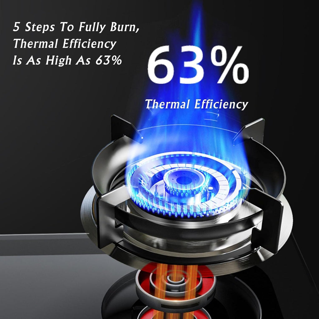 Propane Stove,2 Burners Portable Propane Stove,tempered Glass Gas Cooktop,Maximum 15354BTU for Food Trucks and Family Restaurants(black) (Color : LPG, Size : Style 1)