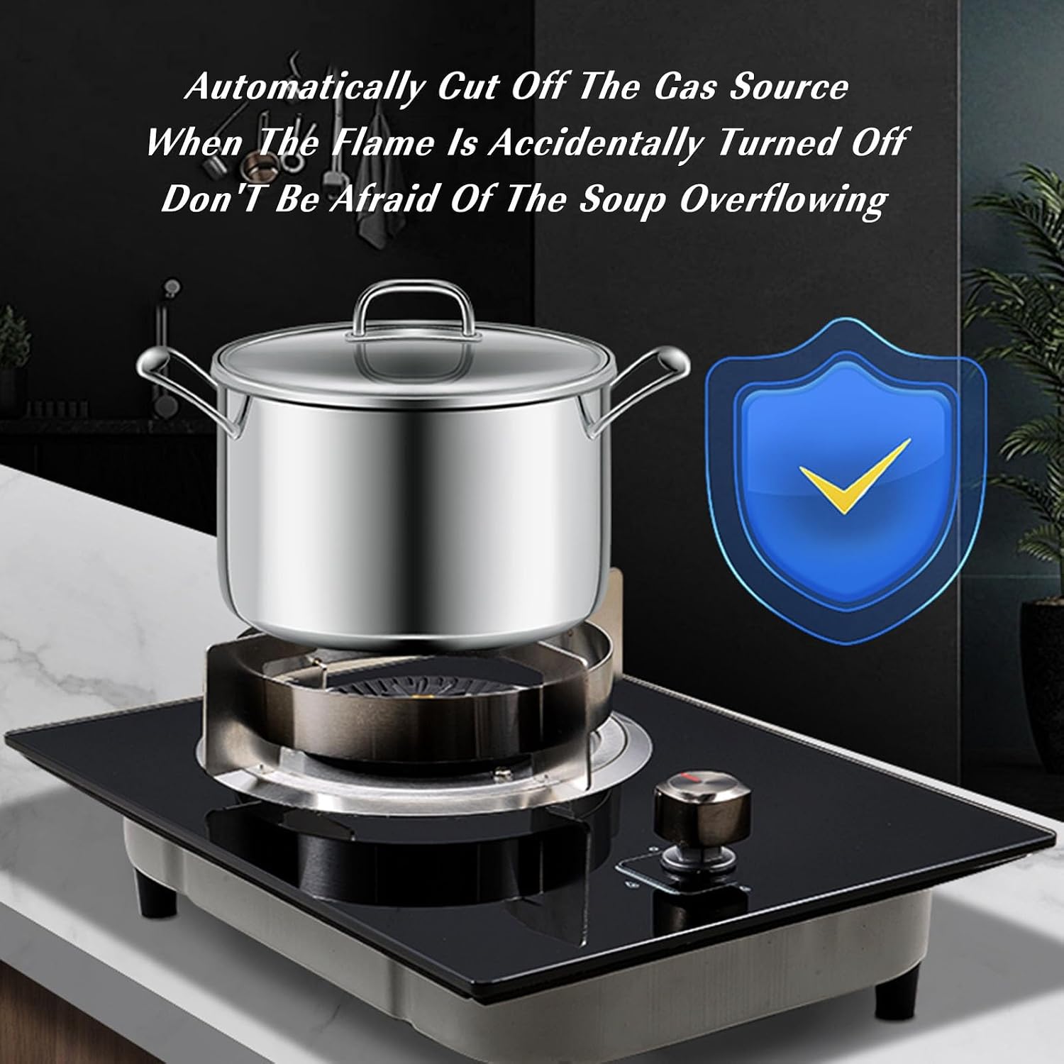 Gas Stove,Tempered Glass Gas Cooktop,1 Burners with Thermocouple Protection,NG/LPG Convertible,Suitable for Home and Commercial Use,5.2KW/17742.4BTU (Color : NG)