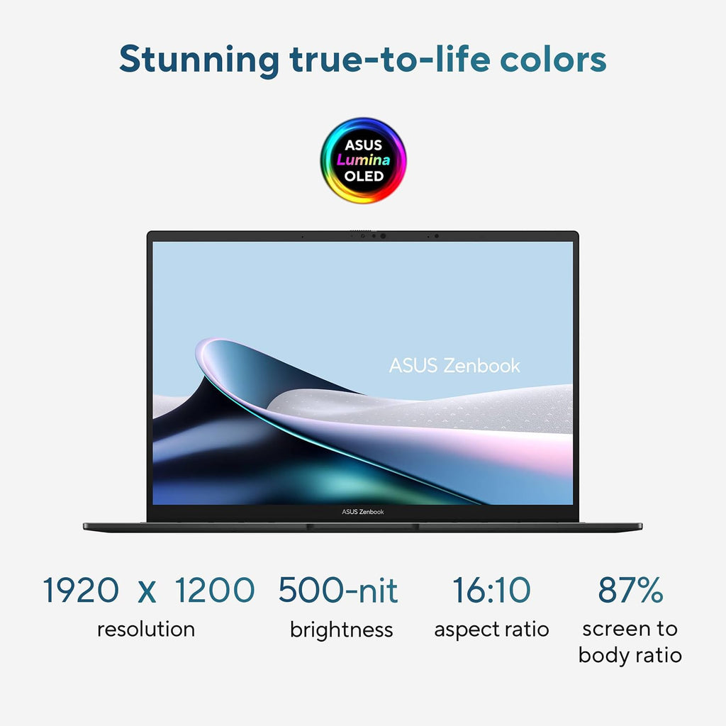 ASUS Zenbook 14 OLED Touchscreen AI PC Laptop,14' FHD+, Intel Core Ultra 7 255H (> i9-13900H), 16GB DDR5 RAM, Backlit, 2x Thunderbolt 4, Wi-Fi 7, IST Computer Customized 512GB/1TB/2TB SSD, Win 11 Pro