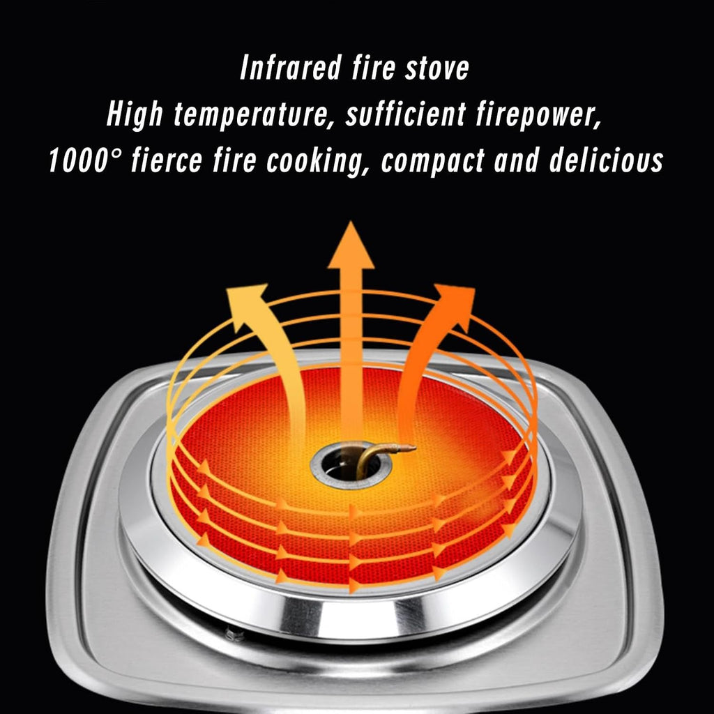 Portable Gas Stove,Single Burner Propane Stove,Max 10918.4BTU with Pulse Electronic Ignition Stainless Steel Suitable for Apartments Kitchens and More (Color : LPG)