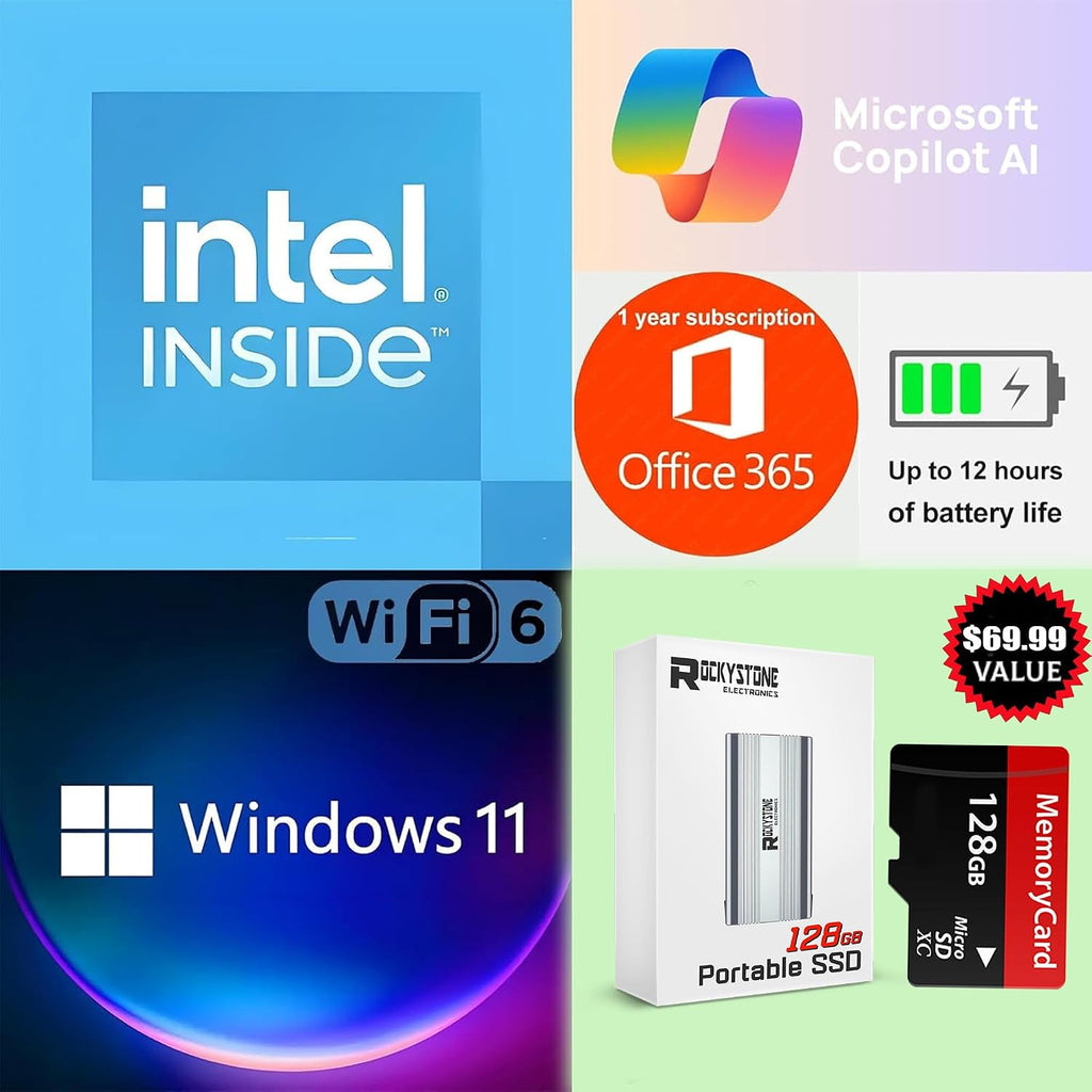 HP 14' HD Thin and Light Laptop, Intel Processor N150(beat N4120), 8GB RAM, 256GB Storage(128GB UFC+128GB MicroSD), Office 365 1-Year, Copilot AI, WiFi 6, BT 5.4, HDMI, W/128GB PSD, Win11 S, Rose Gold
