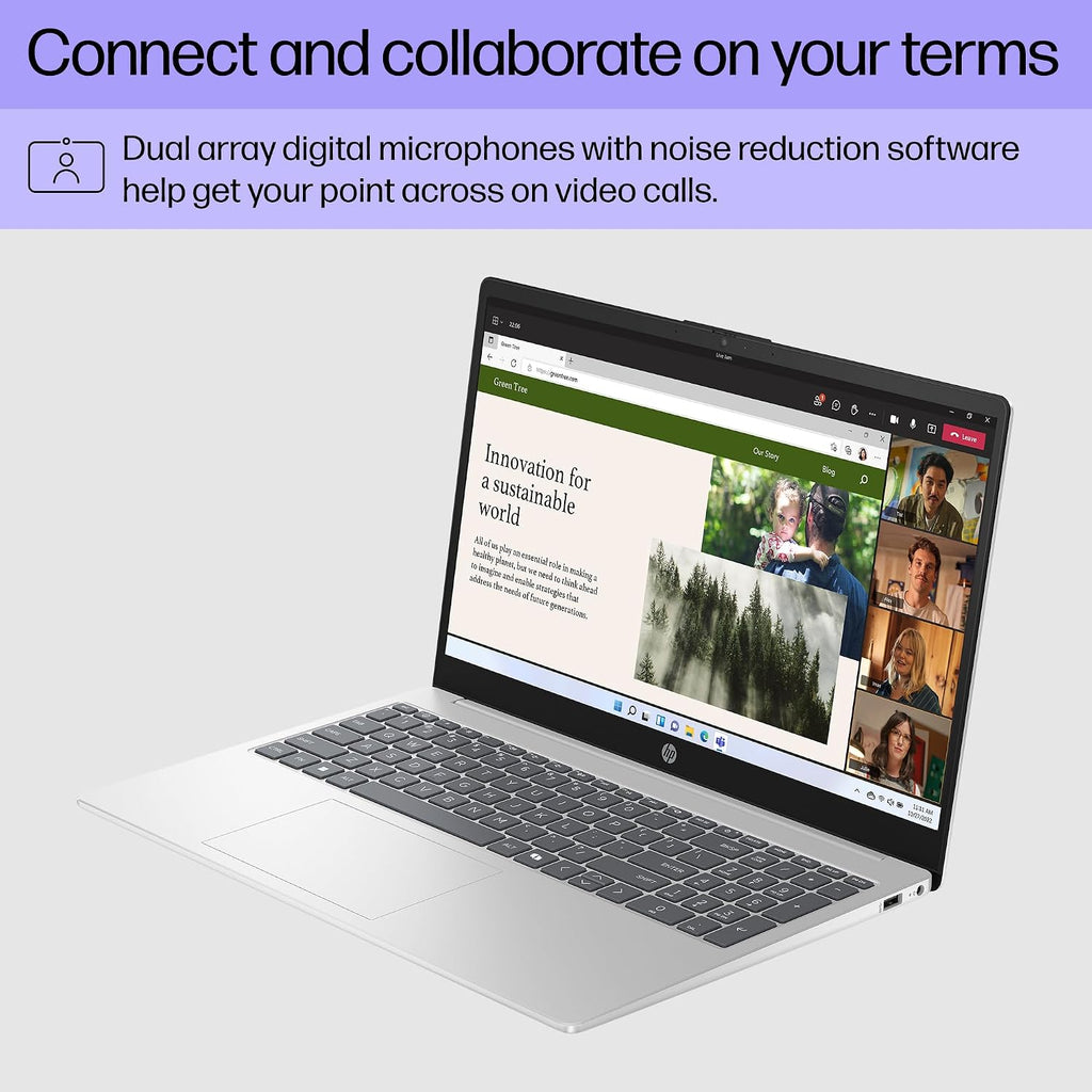 HP 15.6 inch Laptop, FHD Display, AMD Ryzen 3 7320U, 8 GB RAM, 256 GB SSD, AMD Radeon Graphics, Windows 11 Home in S Mode, Natural Silver, 15-fc0500nr