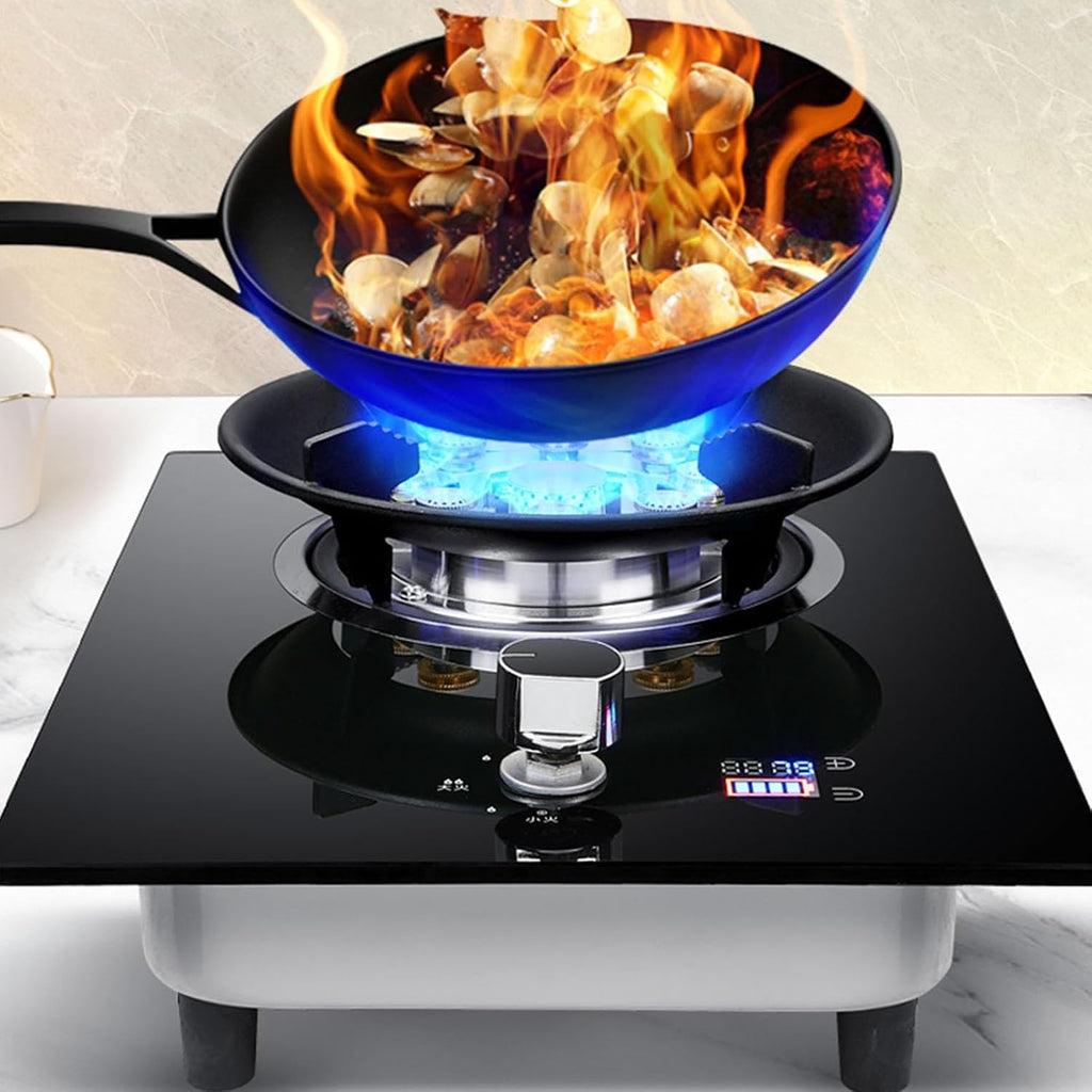 Gas Stove,Pulse Ignition,with Protection Lock and 99min Timer NG/LPG Gas Cooktop,Heat Load 5.2KW/17742.4BTU,for Indoor and Outdoor Camping,1 Burner (Color : NG)