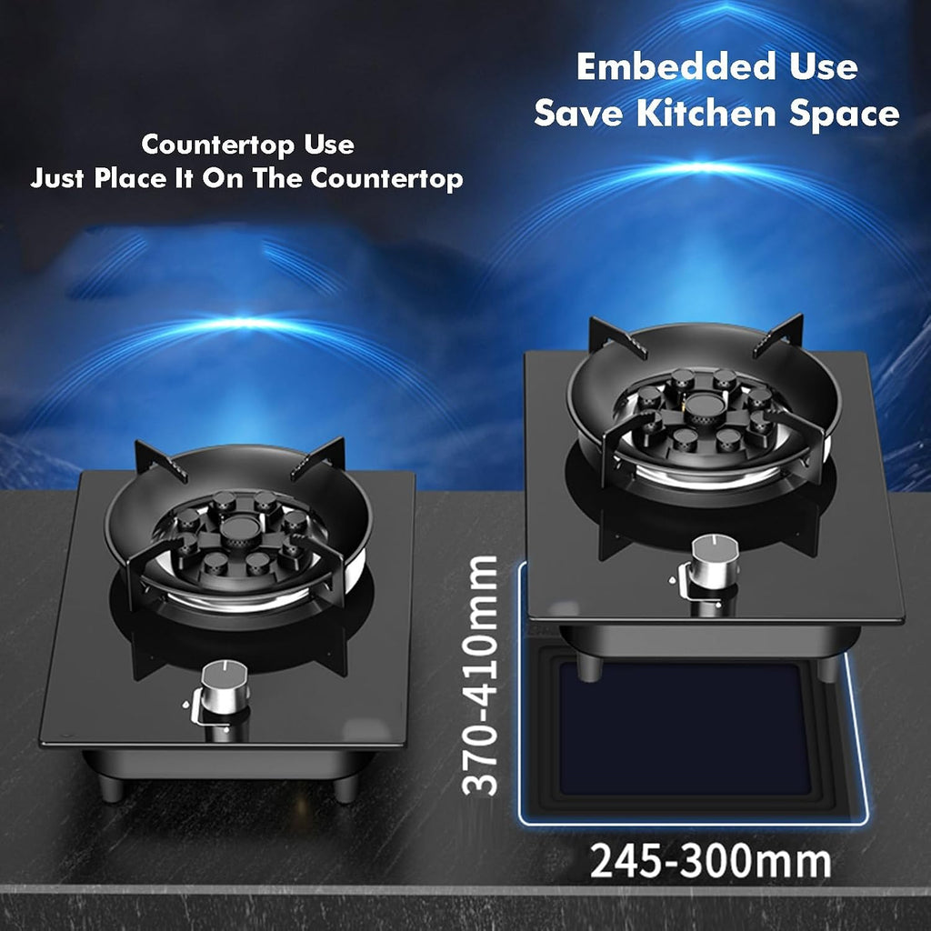 Propane Stove 1 Burner,5.2KW 9-Cavity Gas Cooktop,Auto Ignition,Includes Regulator and Hose,for Camping and Emergency Cooking(Black,LPG)