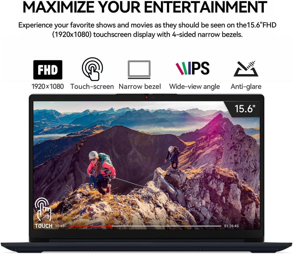 Lenovo 2026 Ideapad 1i 15 Inch Touchscreen Laptop Computer, 15.6' FHD IPS Touch Screen Laptop, Intel 10-Core i5 1335U (>i7-1255U), Windows 11 Pro 40GB RAM 2TB SSD, 10-Key, wYGYTE