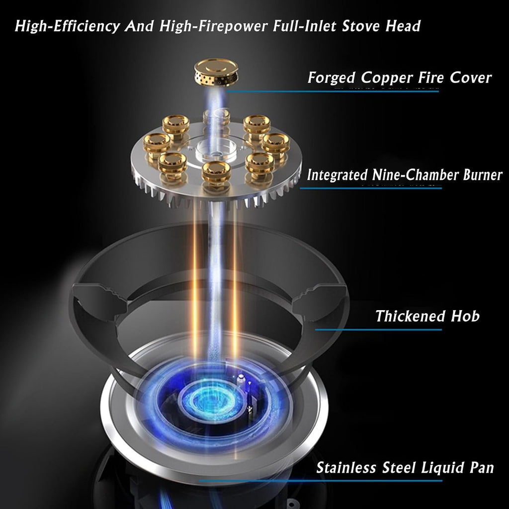 Propane Stove,2 Burners Portable Propane Stove,17742.4BTU High Power Tempered Glass Gas Cooktop for Kitchen Outdoor RV and Apartments (Color : NG)