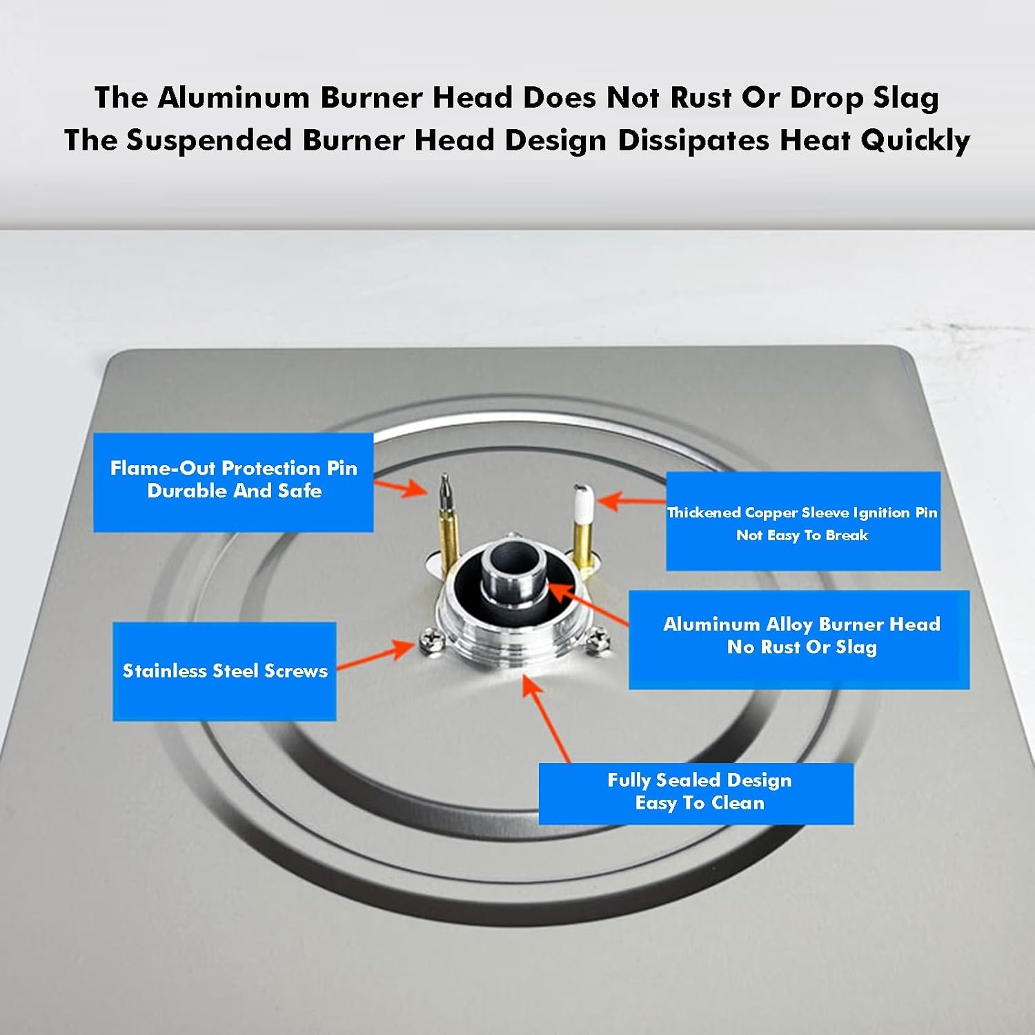 Portable Gas Stove 1 Burner,5.2kW Stainless Steel Camping Stove,LPG/NG Cooktop with Flameout Protection,for Outdoor RV Hiking BBQ(LPG)