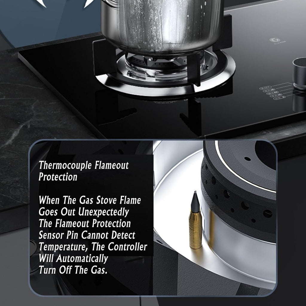 Propane Stove,2 Burners Portable Propane Stove,tempered Glass Gas Cooktop,Maximum 15354BTU for Food Trucks and Family Restaurants(black) (Color : LPG, Size : Style 2)