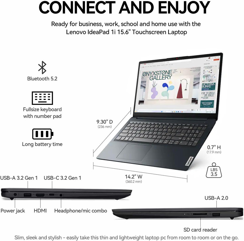 Lenovo 2026 Ideapad 1i 15 Inch Touchscreen Laptop Computer, 15.6' FHD IPS Touch Screen Laptop, Intel 10-Core i5 1335U (>i7-1255U), Windows 11 Pro 40GB RAM 2TB SSD, 10-Key, wYGYTE