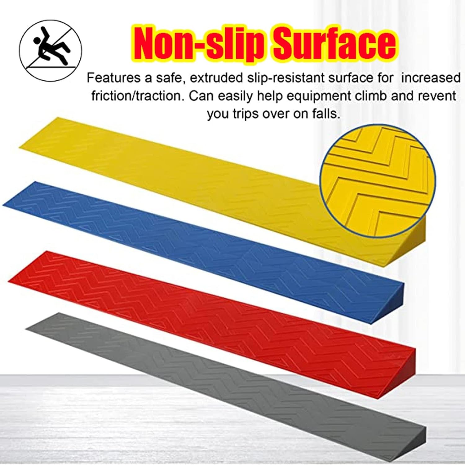2 Inch Portable Threshold Ramp for Doorways - Heavy Duty Rubber Wheelchair Access Ramp - Non-Slip Indoor & Outdoor Ramp(Gray,100 * 10 * 3.5CM)