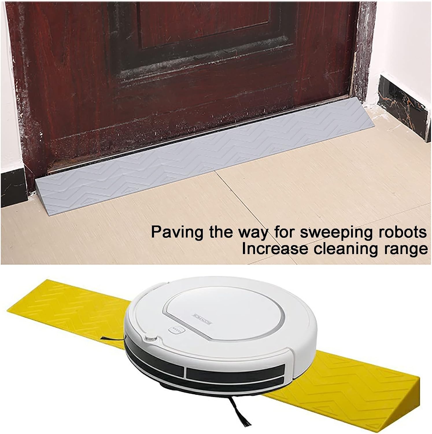 Ramps Portable Threshold Ramps, 3-9cm High, Indoor Curb Ramps, Non-Slip Kerb Ramp for Threshold Wheelchair Scooter Sweeping Robot, Door Step Accessible Rise Channel Mat (Color : Yellow, Size : 100x1