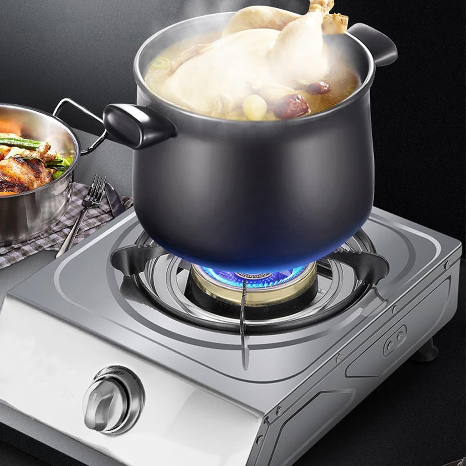 37cm Gas Stove,Single Burner,5.2KW Gas Stove,Gas/LP Gas Conversion Stove,with Flameout Protection,for Home Kitchen(LPG)