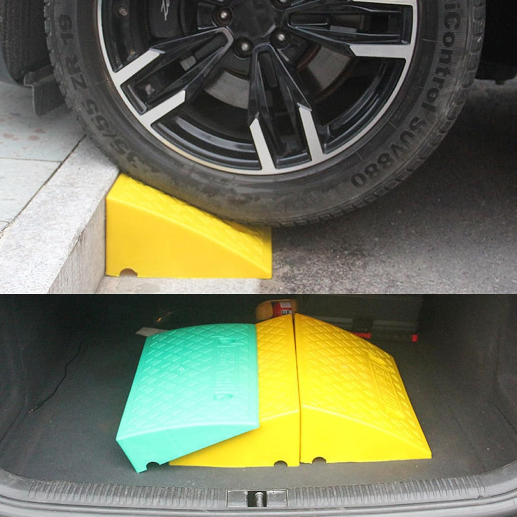 Automotive Curb Ramp 2 Pack Portable Threshold Ramp Antislip Wheelchair Ramp for Loading Dock Sidewalk Driveway(Black,5cm/2in)