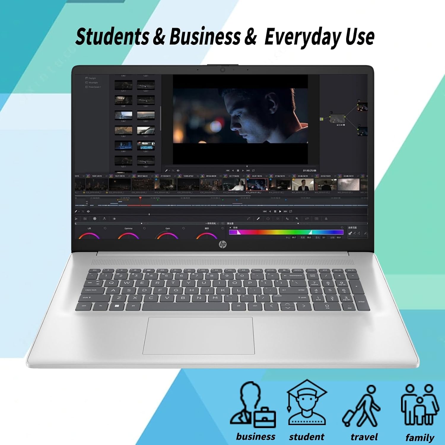 HP 17 Laptop Computer for Business and Students, 17.3' HD+ Display, Intel 10-Core i5-1334U,Windows 11 Pro, Numeric Keypad,Silver (16GB RAM | 1TB SSD)