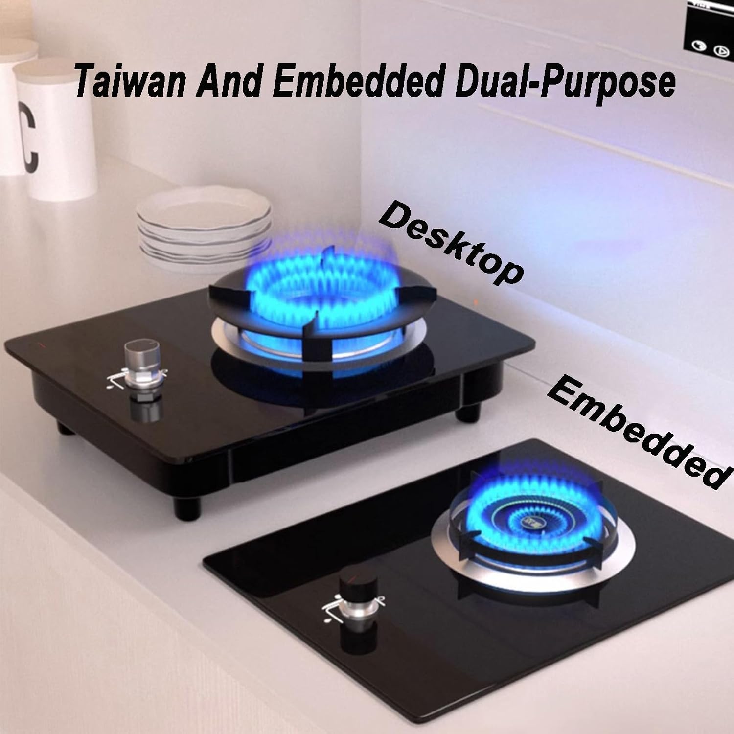 Gas Cooker,Single-Burner 4.2kW Tabletop Liquefied Stove,natural Gas Energy-Saving Embedded,for Family Restaurants(NG)