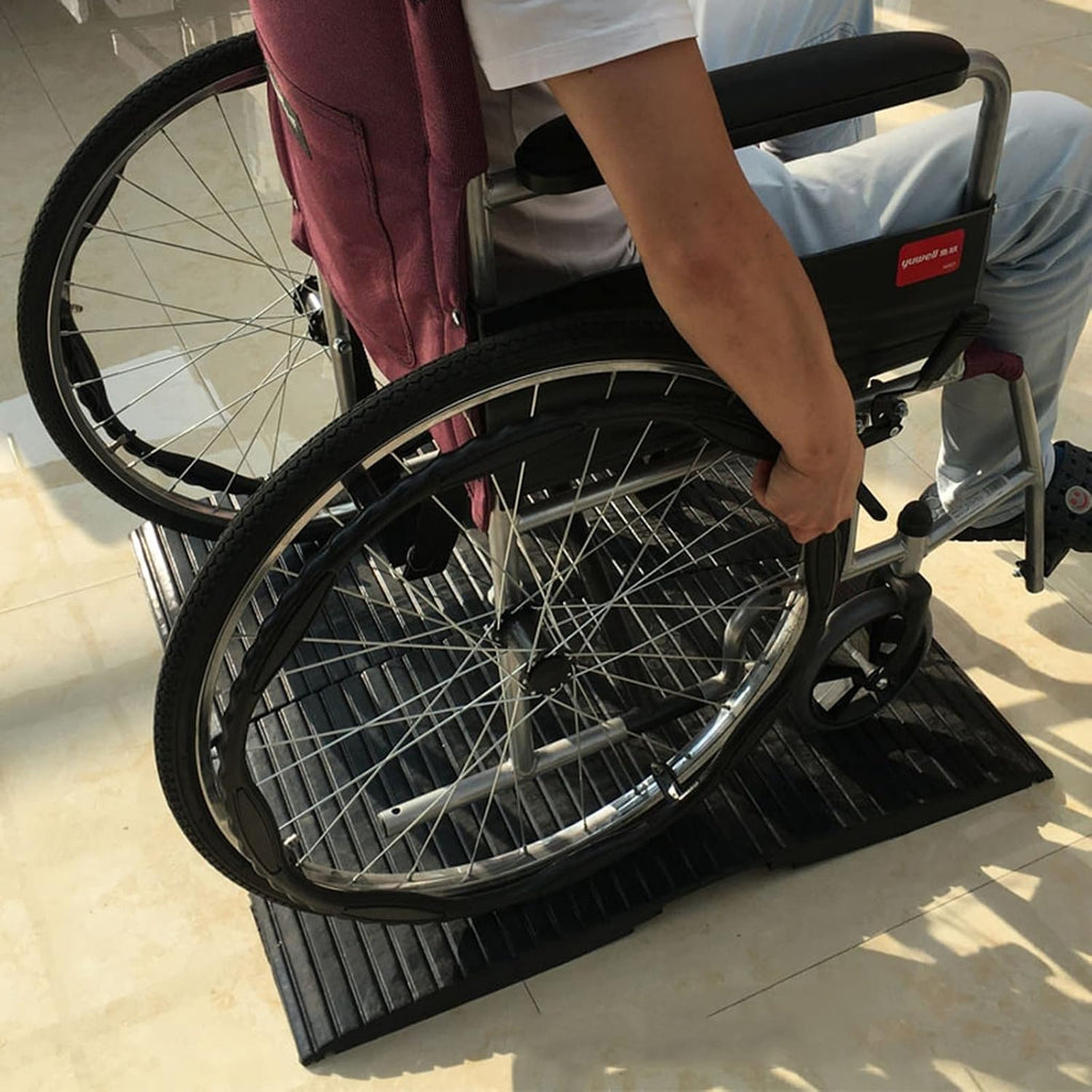 Mobility Scooter/Wheelchair Ramp for Front Door 20' Wide Threshold Ramp for Patio Sliding Door Rubber Bridge Ramp for Driveway/Shed/Doorways 32'x20'x2.5'
