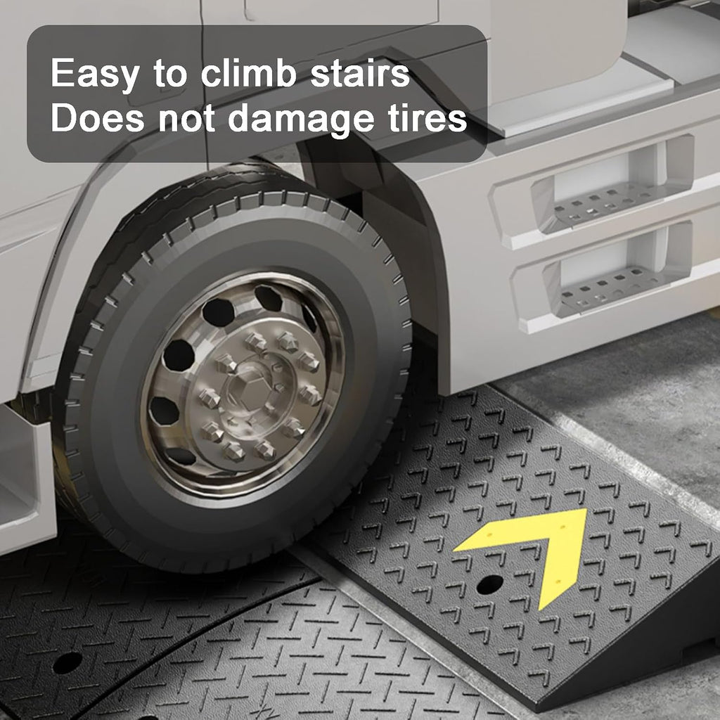 Curb Ramp Heavy Duty Rise Threshold Ramp with Expansion Screws Driveway Ramp for Loading Dock Warehouse Wheelchair(100 * 50 * 10cm/39 * 20 * 3.9in)