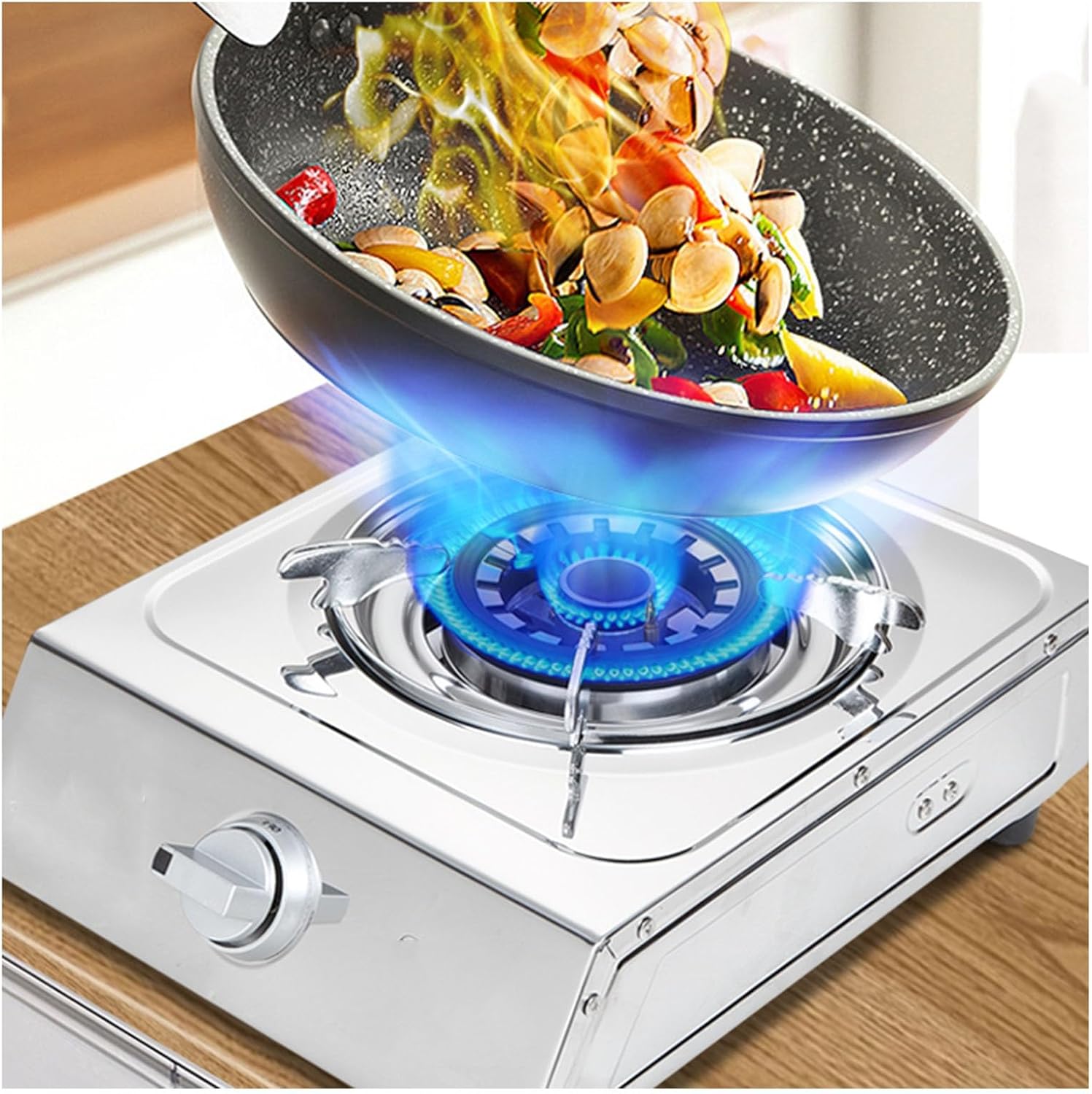 Portable Gas Stove,Cassette Stove,Max 16377.6BTU Single Burner Cassette Stove Piezo-Ceramic Ignition for Car Travel Home and Apartment (Color : LPG)