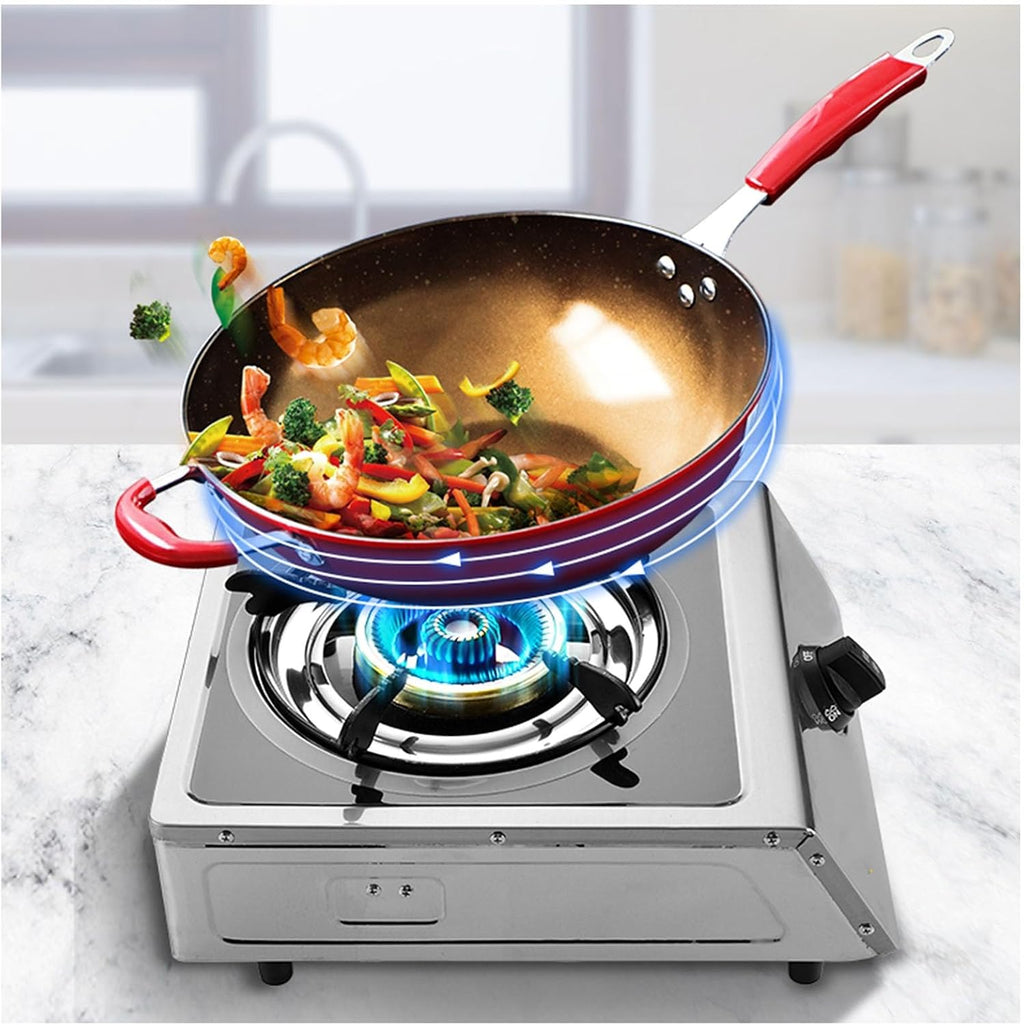Single Burner,LPG Gas Stove,5kw Desktop Stainless Steel Gas Stove,Thermocouple Protection,Suitable for Indoor Use