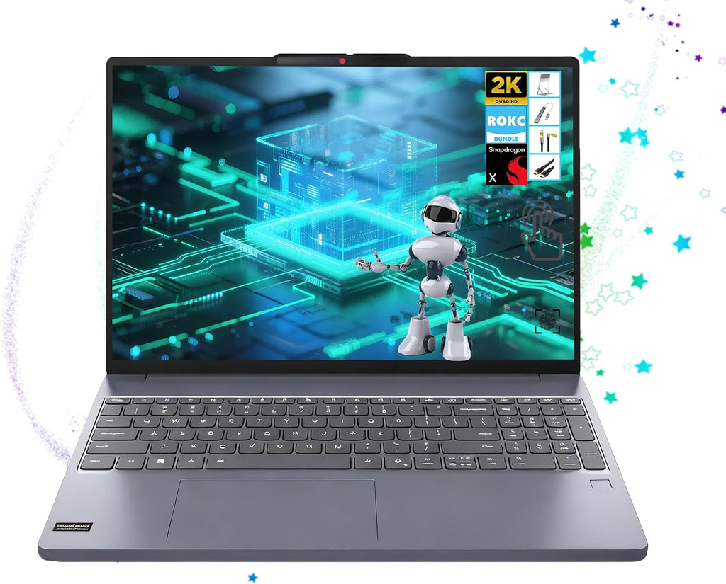 Lenovo IdeaPad Slim 3X Upgraded 15.3'' FHD Touchscreen Laptop, Snapdragon X(8-Core CPU), 16GB LPDDR5X RAM, 1TB SSD| Windows 11| Long Battery Life| Wi-Fi 7| Backlit KB| FP Reader|Copilot+ PC|RK Bundle