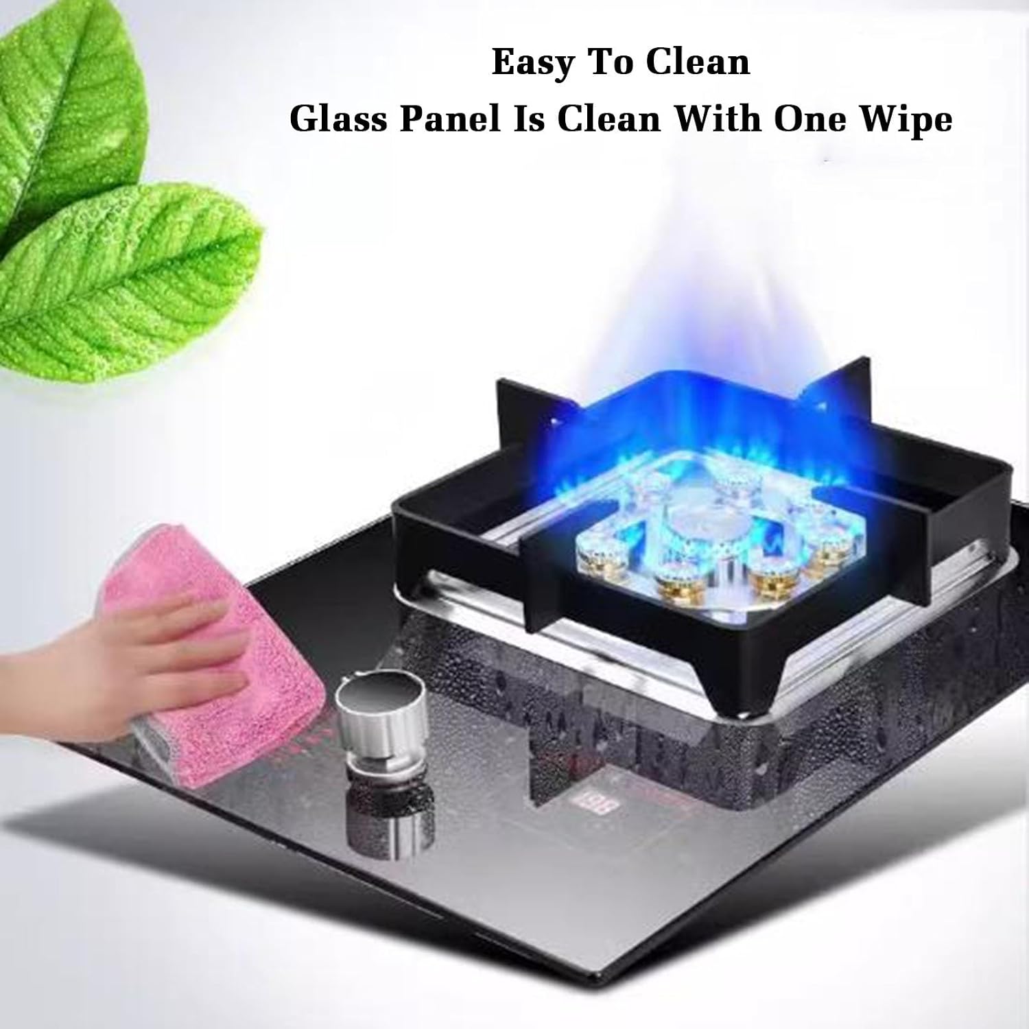 Gas Cooktop 1 Burner,5.2KW Nine-Cavity High-fire Timer,Gas/LP Gas Conversion,with Flameout Protection,for Home Kitchen(LPG)