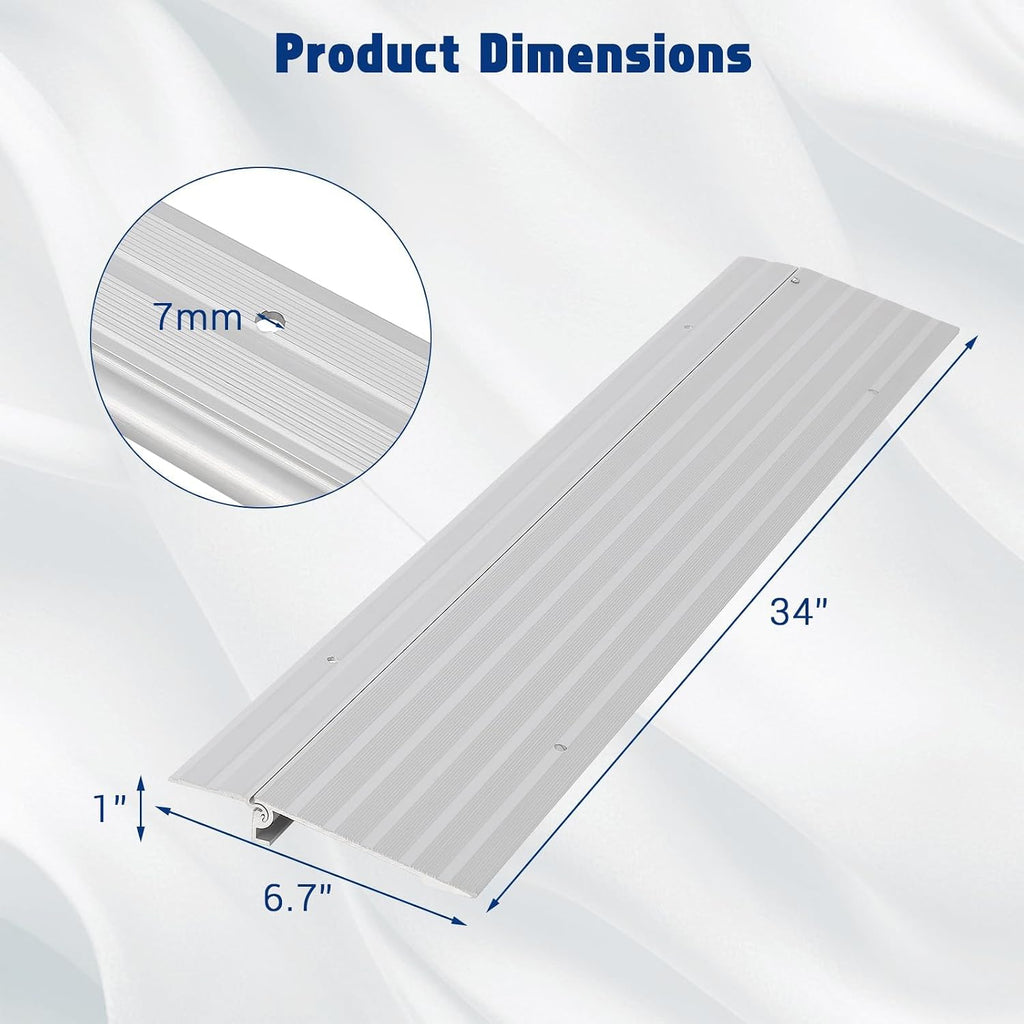 3' Rise Door Threshold Ramp,Aluminum Alloy Entry Ramp for Wheelchair Scooters Power Chairs Walkers