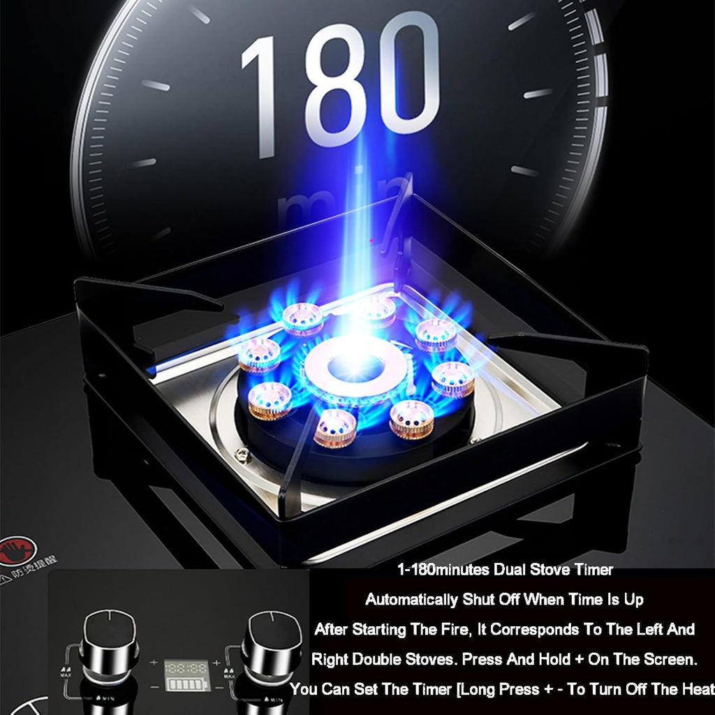 Single Burner Gas Stove,Left 9.0kw Right 5.2kw,Desktop Embedded Dual-Purpose Gas Stove,for Restaurant(LPG)