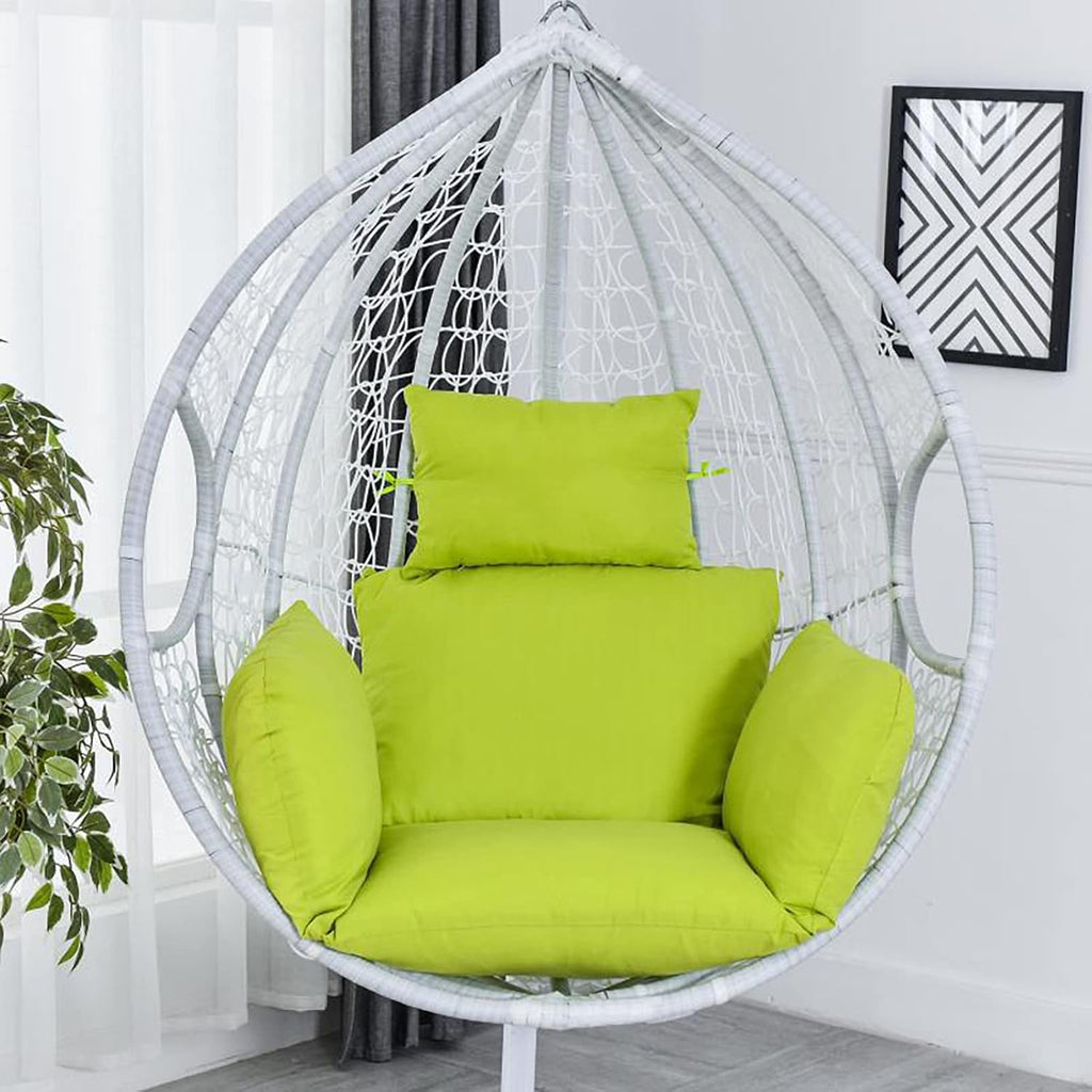 HUHJYUGE Egg Chair Cushion Only, Outdoor Hanging Swing Chair Seat Cushion Replacement, Thicken Waterproof Washable Hammock Chair Cushion with Headrest and Armrests, for Garden