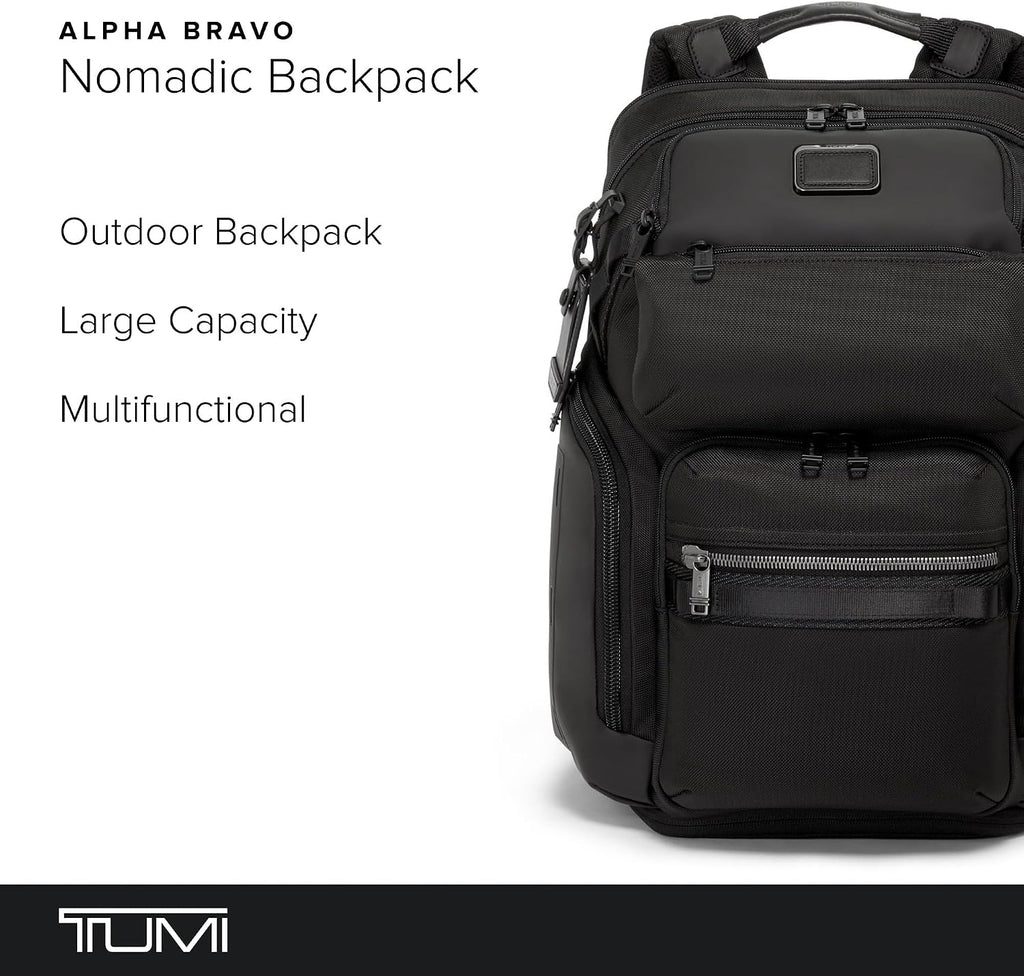 TUMI - Alpha Bravo Nomadic Backpack - Men's Durable Carry On Bag - 18.8' X 15.0' X 9.0' - Fits up to 15' Laptop - Black