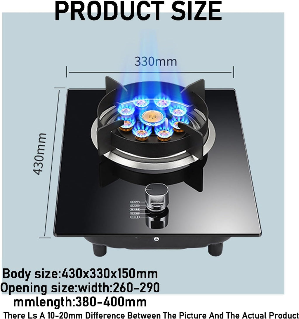 Indoor Gas Stove, NG/LPG Single Burner 5.2kw,Thermocouple Flameout Protection Device Portable Single Stove,for Home(LPG)