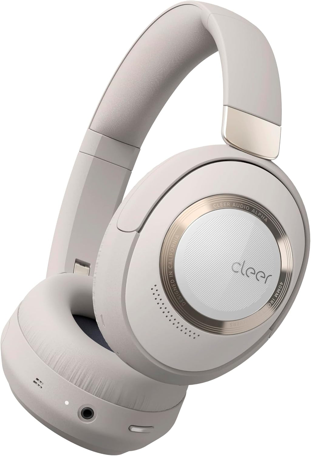 Cleer Audio Alpha Adaptive Active Noise Canceling Bluetooth Headphones, Dual-Microphone, Touch Controls, 35 Hr Battery Life, Multipoint Connection, Dirac Spatial Audio, App, Stone