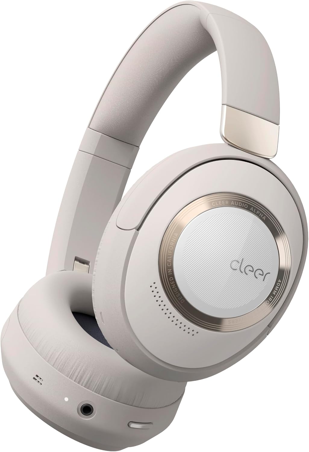 Cleer Audio Alpha Adaptive Active Noise Canceling Bluetooth Headphones, Dual-Microphone, Touch Controls, 35 Hr Battery Life, Multipoint Connection, Dirac Spatial Audio, App, Stone
