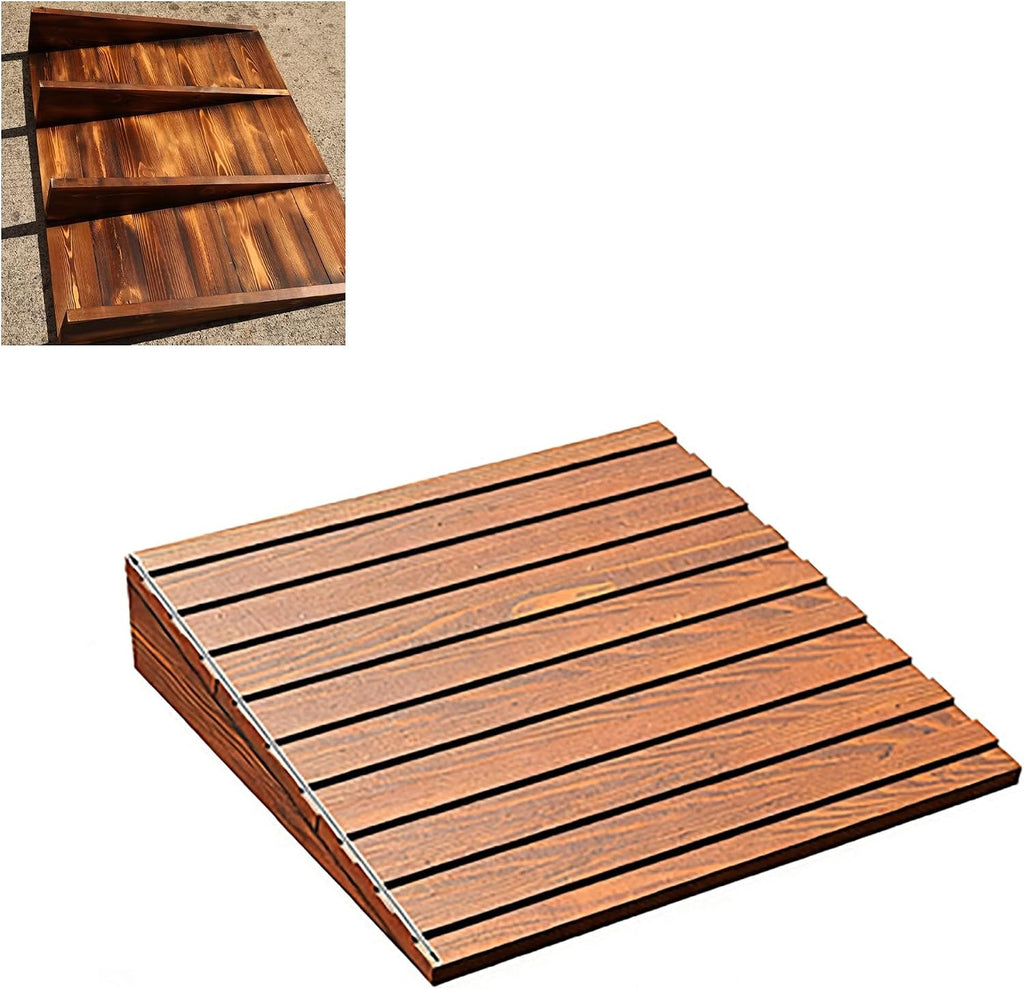 Wood Ramp for Doorways, Can Be Spliced Curb Threshold Ramps, Rise Entry Ramp for Home Steps(1/1.6FT(Color2,20x20x4in)