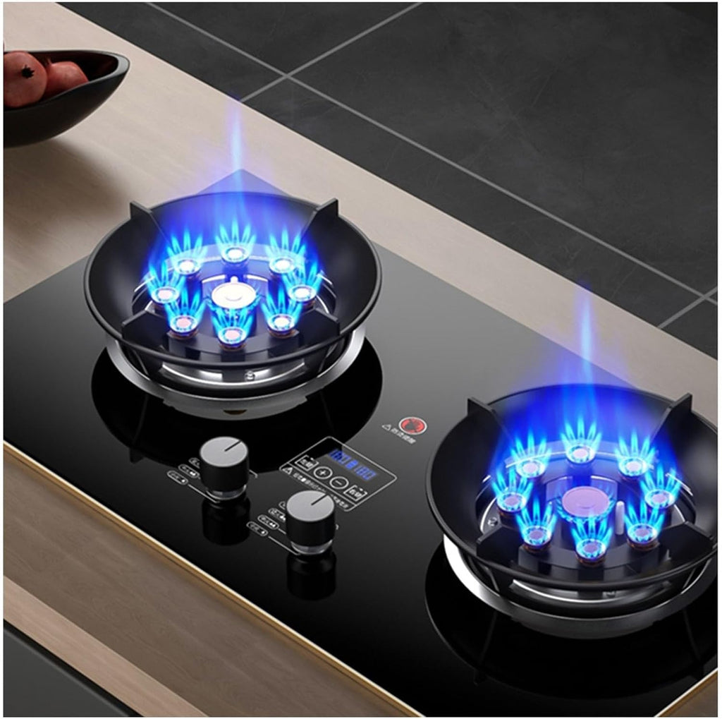 Propane Stove,2 Burners Portable Propane Stove,tempered Glass Gas Cooktop,Maximum 17742.4BTU Great for Family Restaurants and Food Trucks (Color : LPG)