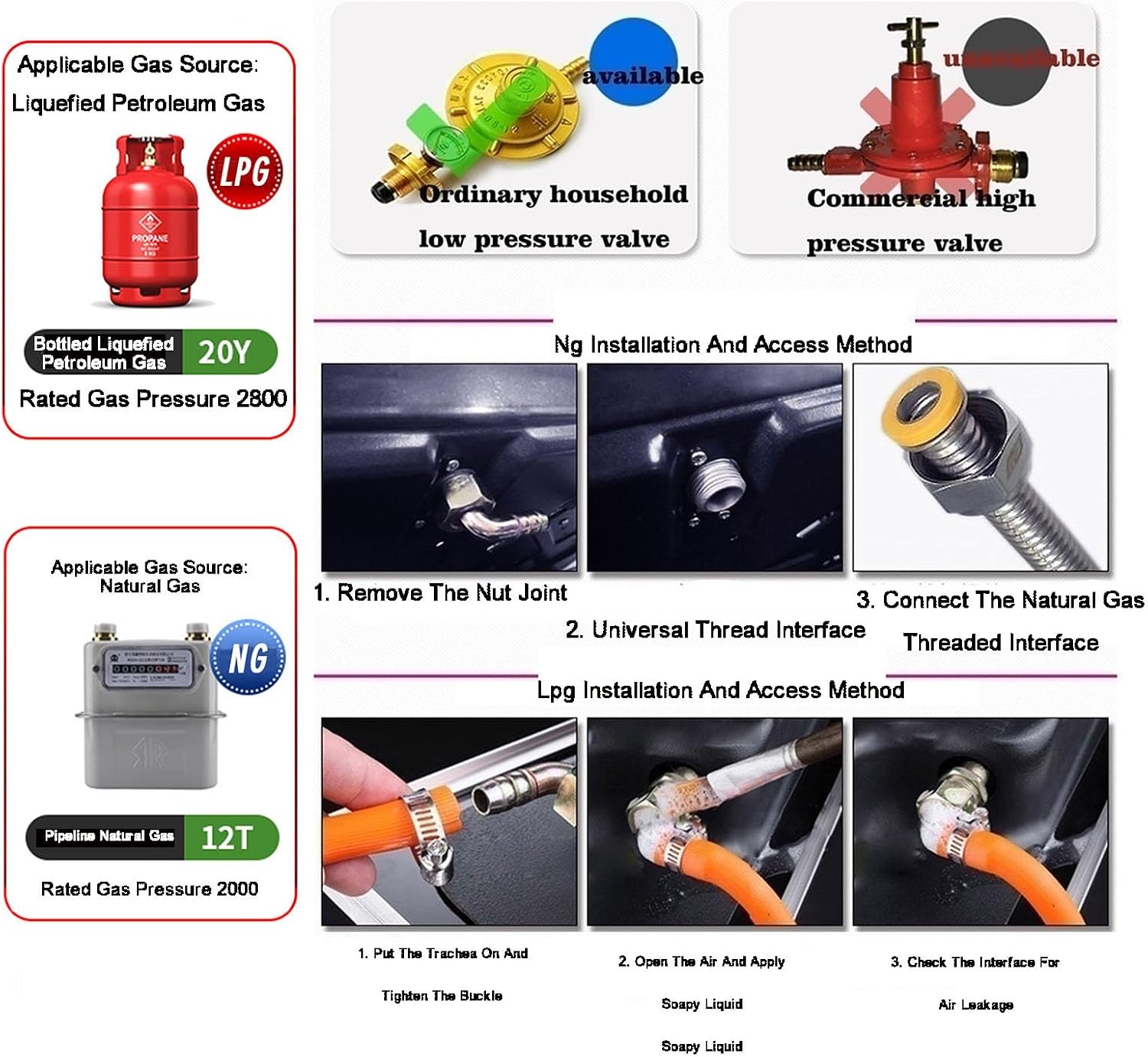 Single-Burner Gas Stove, Natural Gas/liquefied Gas Available, with Flameout Protection,for Tailgating, Seafood Boil,Home Brewing(NG)