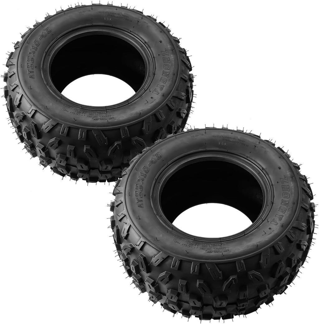 KAX 22x10-10 22x10x10 Tire Tubeless Mini Bike Go Kart ATV Quad 4 Wheeler 4PLY Z-183 2PC