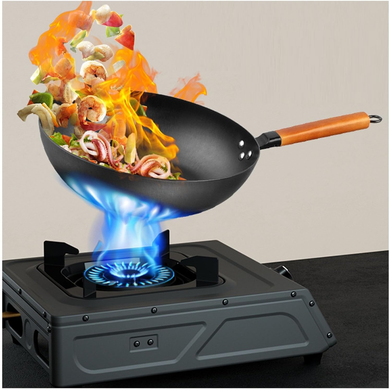 Cassette Stove,Portable Gas Stove,Max 15354BTU Single Burner Cassette Stove Piezo-Ceramic Ignition for Camping Cooking Car Travel Home and Apartment (Color : LPG, Size : Style 2)