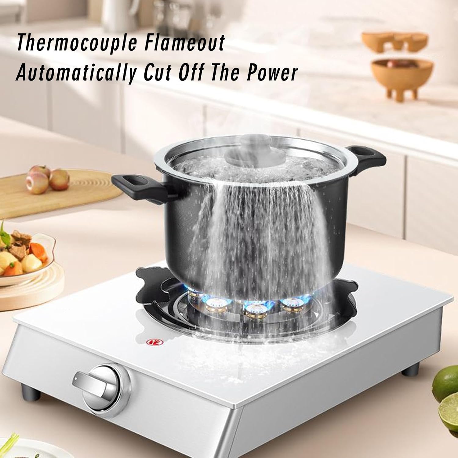 Household Single Burner,Nine-cavity Desktop Tempered Glass Gas Stove,Natural Gas/liquefied Gas Gas Stove,Flameout Protection (Size : LPG)