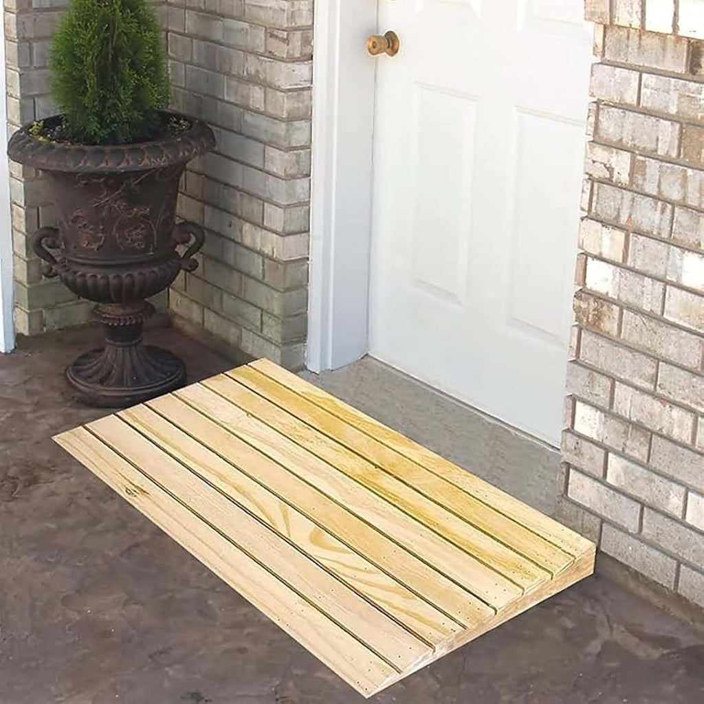 Doorway Ramp 15.7x27.5x4in, Portable Threshold Ramps, Wooden Portable Wheel Chair Ramp, Barrier-Free Lightweight, for Wheelchair Scooter Walkers Car Motorcycle