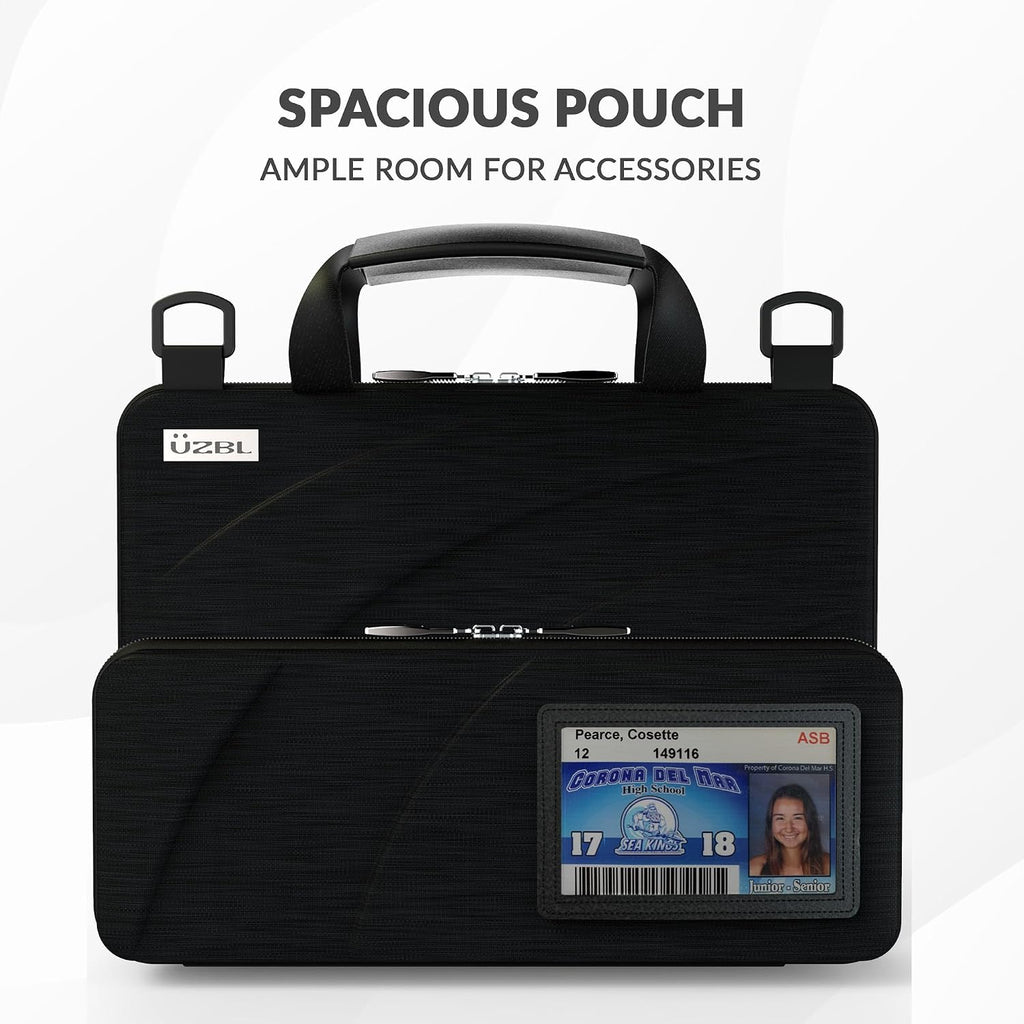 UZBL 13-14 Inch Always-on Chromebook Protective Hard Case with Accessory Pouch and Adjustable Shoulder Strap (20 Pack)